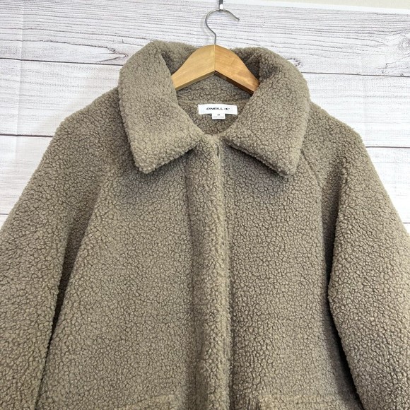 O'Neill Makenna Solid Pile Fleece Jacket Taupe NWT Size Medium - Picture 2 of 13